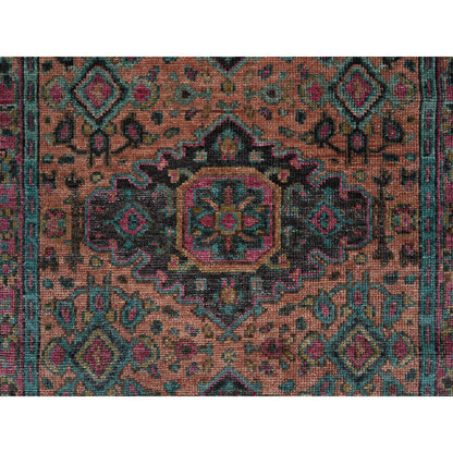 Oushak And Peshawar Wool Hand Knotted Rug Brown Purple 4.9X8.4 -O063781