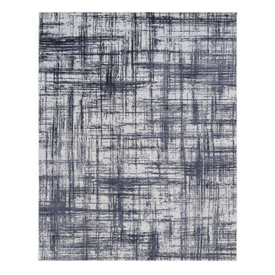 Modern and Contemporary Wool & Silk Hand Loomed Rug Black No Border 7.10X10.0 -O063788