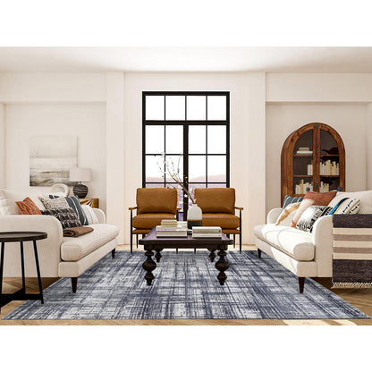 Modern and Contemporary Wool & Silk Hand Loomed Rug Black No Border 7.10X10.0 -O063788