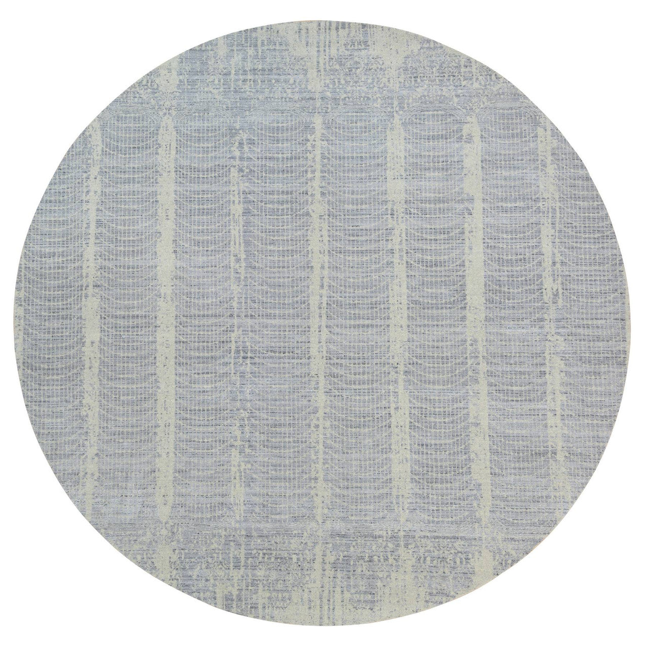 Modern and Contemporary Wool & Silk Hand Knotted Rug Grey No Border 12.0X12.0 -O063793
