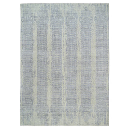 Modern and Contemporary Wool & Silk Hand Loomed Rug Grey No Border 9.10X14.0 -O063794