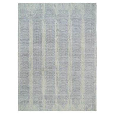 Modern and Contemporary Wool & Silk Hand Loomed Rug Grey No Border 9.10X14.0 -O063794