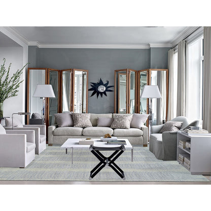 Modern and Contemporary Wool & Silk Hand Loomed Rug Grey No Border 9.10X14.0 -O063794