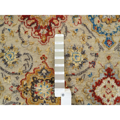 Transitional Wool & Pure Silk Hand Knotted Rug Beige Beige 5.3X7.0 -O063796