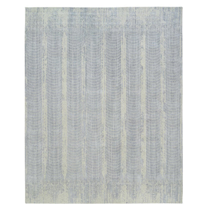 Modern and Contemporary Wool & Silk Hand Loomed Rug Grey No Border 12.0X15.2 -O063804