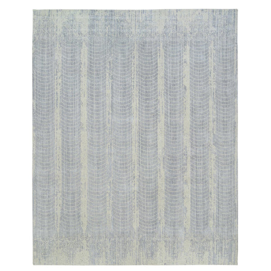 Modern and Contemporary Wool & Silk Hand Loomed Rug Grey No Border 12.0X15.2 -O063804