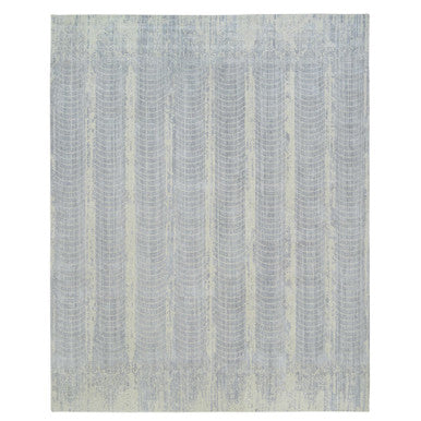 Modern and Contemporary Wool & Silk Hand Loomed Rug Grey No Border 12.0X15.2 -O063804
