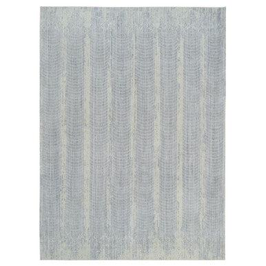 Modern and Contemporary Wool & Silk Hand Loomed Rug Grey No Border 12.0X17.10 -O063806