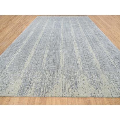 Modern and Contemporary Wool & Silk Hand Loomed Rug Grey No Border 12.0X17.10 -O063806