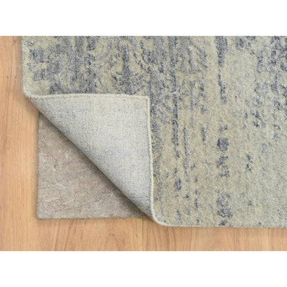 Modern and Contemporary Wool & Silk Hand Loomed Rug Grey No Border 12.0X17.10 -O063806