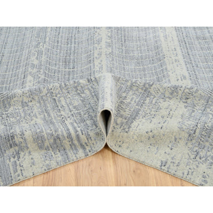 Modern and Contemporary Wool & Silk Hand Loomed Rug Grey No Border 12.0X17.10 -O063806