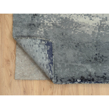 Modern and Contemporary Wool & Silk Hand Knotted Rug Black No Border 10.0X10.0 -O063808