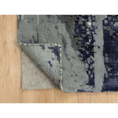 Modern and Contemporary Wool & Silk Hand Knotted Rug Black 12.1x15.0 -O063809