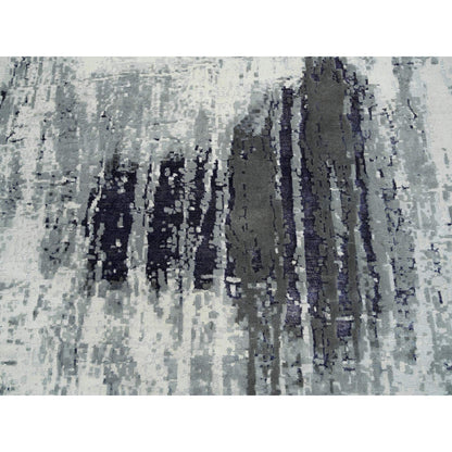 Modern and Contemporary Wool & Silk Hand Knotted Rug Black 12.1x15.0 -O063809