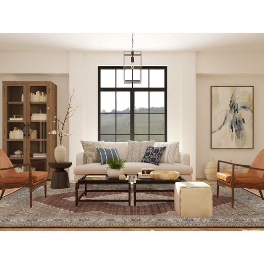 Fine Oriental Wool Hand Knotted Rug Red Ivory 9.0X12.5 -O063815