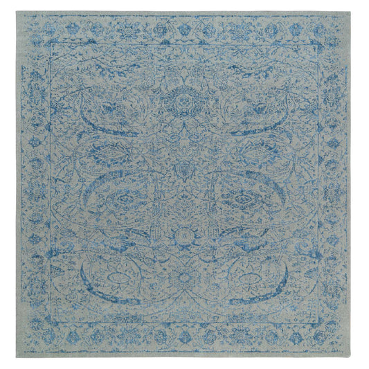 Transitional Wool & Silk Hand Loomed Rug Blue No Border 11.10X12.0 -O063822