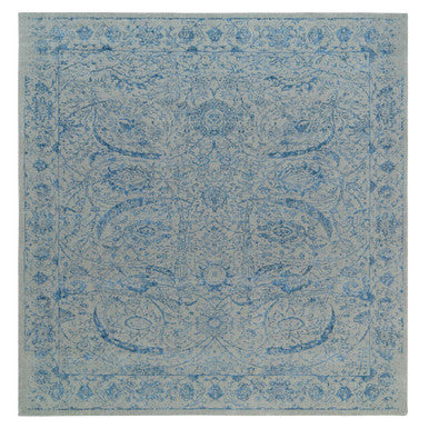 Transitional Wool & Silk Hand Loomed Rug Blue No Border 11.10X12.0 -O063822