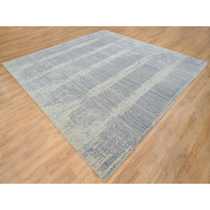 Modern and Contemporary Wool & Silk Hand Loomed Rug Grey No Border 10.2X10.0 -O063824