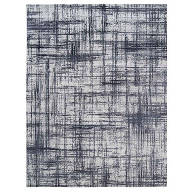 Modern and Contemporary Wool & Silk Hand Loomed Rug Black No Border 9.0X11.10 -O063826
