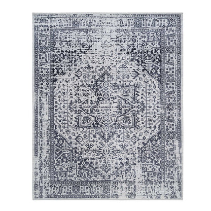 Heriz Wool & Silk Hand Loomed Rug Black Ivory 8.10X11.10 -O063827