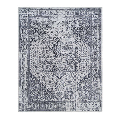 Heriz Wool & Silk Hand Loomed Rug Black Ivory 8.10X11.10 -O063827