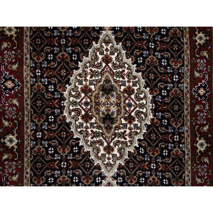 Fine Oriental Wool Hand Knotted Rug Black Red 2.5X16.10 -O063839