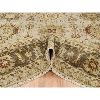 Heriz Wool Hand Knotted Rug Grey Brown 10.2X10.0 -O063876