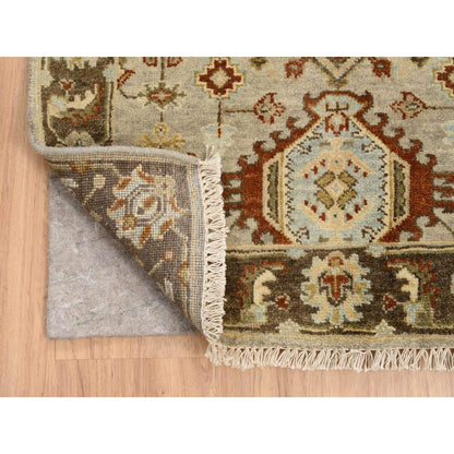 Heriz Wool Hand Knotted Rug Grey Brown 2.6X18.0 -O063878
