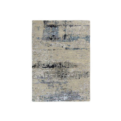 Modern and Contemporary Wool & Silk Hand Knotted Rug Grey 2.0x3.0 -O063886
