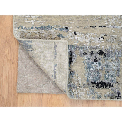 Modern and Contemporary Wool & Silk Hand Knotted Rug Grey No Border 2.0X3.0 -O063886