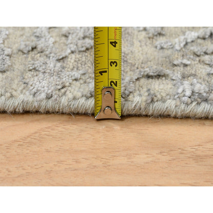 Modern and Contemporary Wool & Silk Hand Knotted Rug Grey 2.0x3.0 -O063886