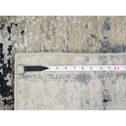 Modern and Contemporary Wool & Silk Hand Knotted Rug Grey 2.0x3.0 -O063886