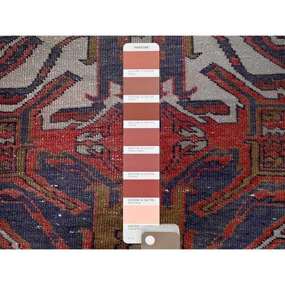Overdyed & Vintage Wool Hand Knotted Rug Red 2.1x5.4 -O0638