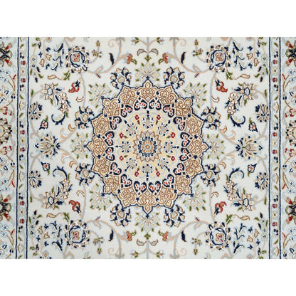Fine Oriental Wool Hand Knotted Rug Ivory Ivory 4.2X10.1 -O063964