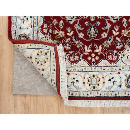 Fine Oriental Wool Hand Knotted Rug Red Ivory 2.8X10.2 -O063973