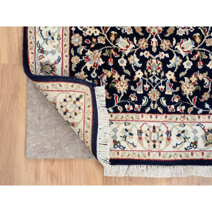 Fine Oriental Wool Hand Knotted Rug Blue Ivory 2.8X10.0 -O063986