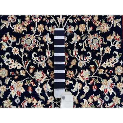 Fine Oriental Wool Hand Knotted Rug Blue Ivory 2.8X10.0 -O063986
