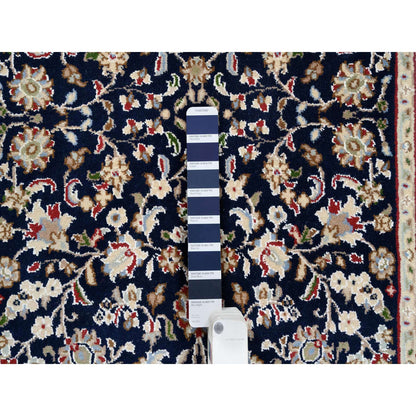 Fine Oriental Wool Hand Knotted Rug Blue Ivory 2.9X14.0 -O063999