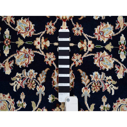 Fine Oriental Wool Hand Knotted Rug Blue Ivory 4.2X10.4 -O064007