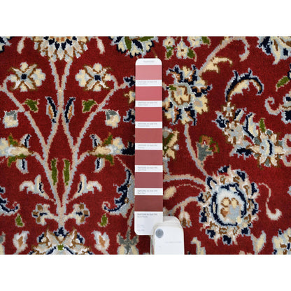 Fine Oriental Wool Hand Knotted Rug Red Ivory 5.0X5.1 -O064011