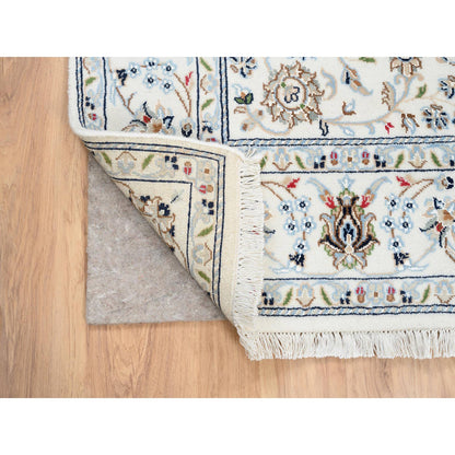Fine Oriental Wool Hand Knotted Rug Ivory Ivory 4.10X6.8 -O064030