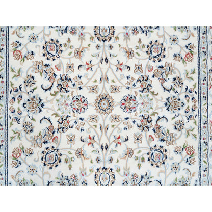 Fine Oriental Wool Hand Knotted Rug Ivory Ivory 4.10X6.8 -O064030