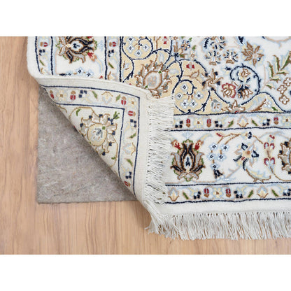 Fine Oriental Wool Hand Knotted Rug Ivory Ivory 4.0X14.7 -O064038
