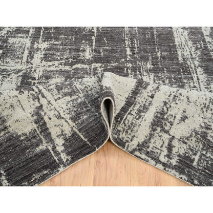 Modern and Contemporary Wool & Silk Hand Loomed Rug Black No Border 5.10X9.0 -O064047