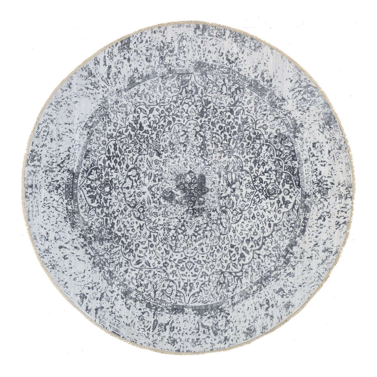 Gray 9'9" x 9'9" Transitional Hand knotted Wool/Silk Rug - Sku: O064059