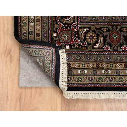 Fine Oriental Wool Hand Knotted Rug Black Black 7.9X10.0 -O064062