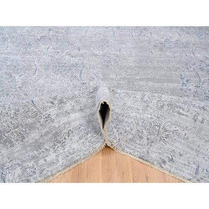 Transitional Wool & Silk Hand Knotted Rug Ivory No Border 10.0X13.10 -O064085