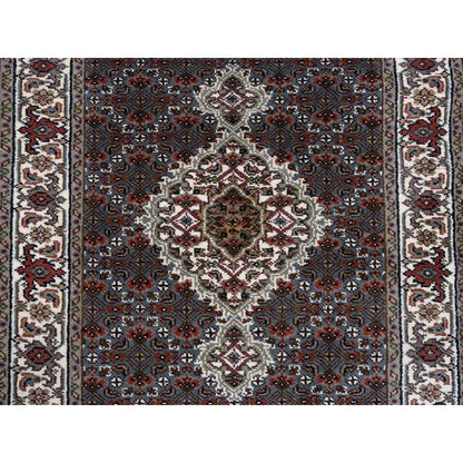 Fine Oriental Wool Hand Knotted Rug Grey Ivory 2.6X26.0 -O064089