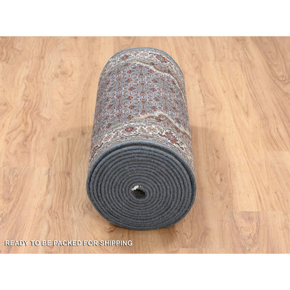 Fine Oriental Wool Hand Knotted Rug Grey Ivory 2.6X26.0 -O064089