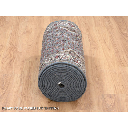 Fine Oriental Wool Hand Knotted Rug Grey Ivory 2.6X26.1 -O064090